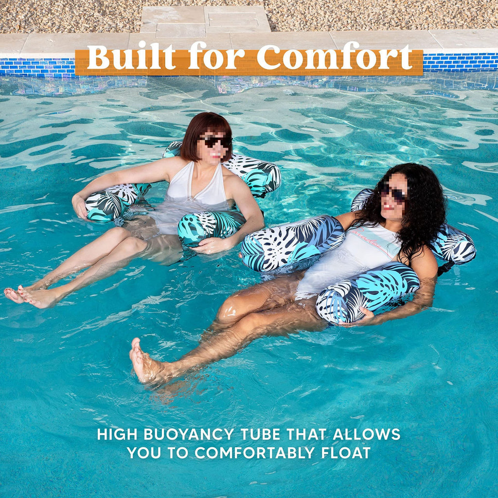 Multi-functional Mesh Floating Bed, Foldable Triple-tube Backrest Floating Bed, Inflatable Water Floating Hammock