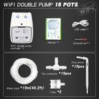 Smart WiFi Irrigation System - Dual Pump Automatic Timer Drip Kit, App Remote Control for Patio & Garden Watering