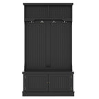 Hall Tree with Storage Shoe Bench for Entryway and Hallway, 4-in-1 Design Coat Racks with 4 Hooks for Living Room, Black