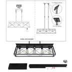 5-light farmhouse pendant light, metal pendant light island fixture, modern rectangular island light, pure black (no bulb)
