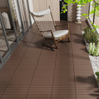 2FT terrace tiles, DIY module interlocking terrace tiles, quick installation of courtyard tiles, 24 pieces in red brown color