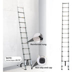Heavy-Duty Stainless Steel Telescoping Ladder, 2.6-6.3M (8.5-20.7ft) 330lb Load, Anti-Slip Lock, for Home/RV/Attic, Room Decor
