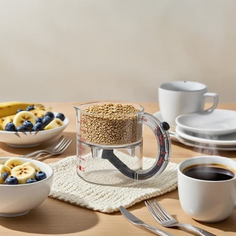 Adjustable Measuring Cube - Kitchen Cooking Cup with Scraper Seal