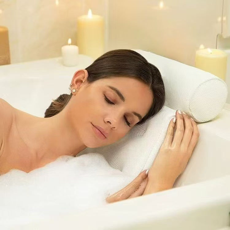 Bath Tub Pad Non-Slip Backrest Mesh Non-Slip Pad Bathroom Pillow SPA Massage Cushion 4D Suction Cup Fixed Backrest Pillow
