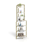 6-story corner open bookshelf, modern bookshelf, wooden frame, independent bookshelf unit,