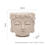 Buddha Head Flower Pot, Small Resin Succulent Planter, Garden Pot Home Office Desk Decoration
