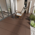 2FT terrace tiles, DIY module interlocking terrace tiles, quick installation of courtyard tiles, 24 pieces in red brown color