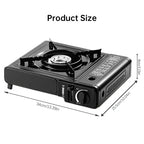 Portable Gas Camping Stove, 2.2kW Outdoor Cooker with Full Kit (Pot Stand & Carry Case)