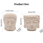 Buddha Head Flower Pot, Small Resin Succulent Planter, Garden Pot Home Office Desk Decoration