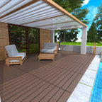 2FT terrace tiles, DIY module interlocking terrace tiles, quick installation of courtyard tiles, 24 pieces in red brown color