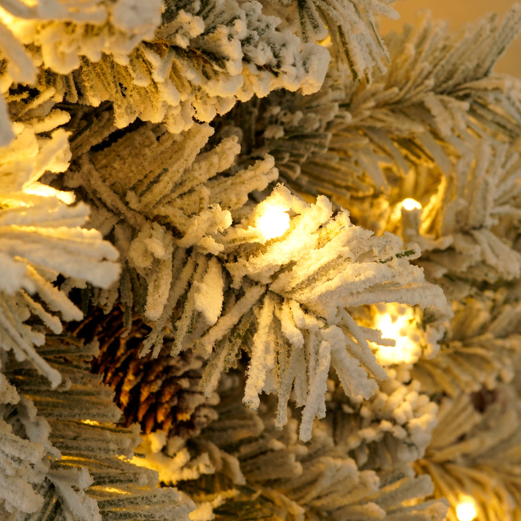 A set of 4 artificial Christmas trees, including flower garlands, flower garlands, and 2 entrance trees, with LED lights