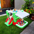Christmas Jump 'n Slide Inflatable Bouncer for Kids Complete Setup with Blower - 80" x 91" Play Area - 55" Tall