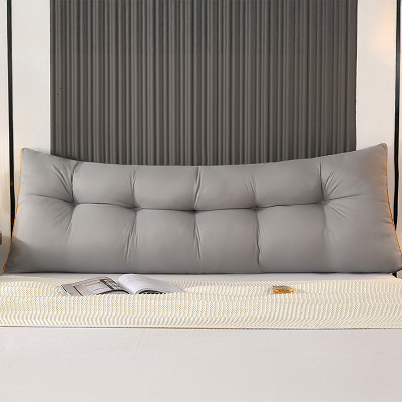 Fluffy Warm Feather-Cotton Backrest - Classic Solid Brushed Triangular Bed Cushion