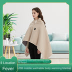 Portable heating blanket external heating shawl USB outdoor body cover blanket heating cloak