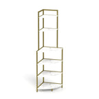 6-story corner open bookshelf, modern bookshelf, wooden frame, independent bookshelf unit,