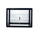 Tempered glass counter top display cabinet with sliding glass door and lock, standard aluminum frame