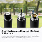South American Mate Tea Travel Mug - Brazilian Filter Straw, Insulated Bullet Bottle, 3-in-1 Portable Mate Gourd Kit