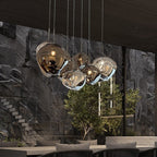 Restaurant Pendant Light Villa Loft Duplex Atrium Staircase Long Line Light Luxury Acrylic Living Room Pendant Light