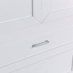 Tall Bathroom Storage Cabinet, Cabinet with Two Doors and Drawers, Adjustable Shelf, MDF Board, White