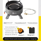 New Explorer 4000W infrared camping stove: portable, windproof, with electronic ignition for outdoor cooking.