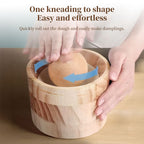 Hand-Held Wood Dumpling Maker Press - Quick Dough Wrapper Tool for Dumplings, Empanadas, Pierogi, and Hand Pies