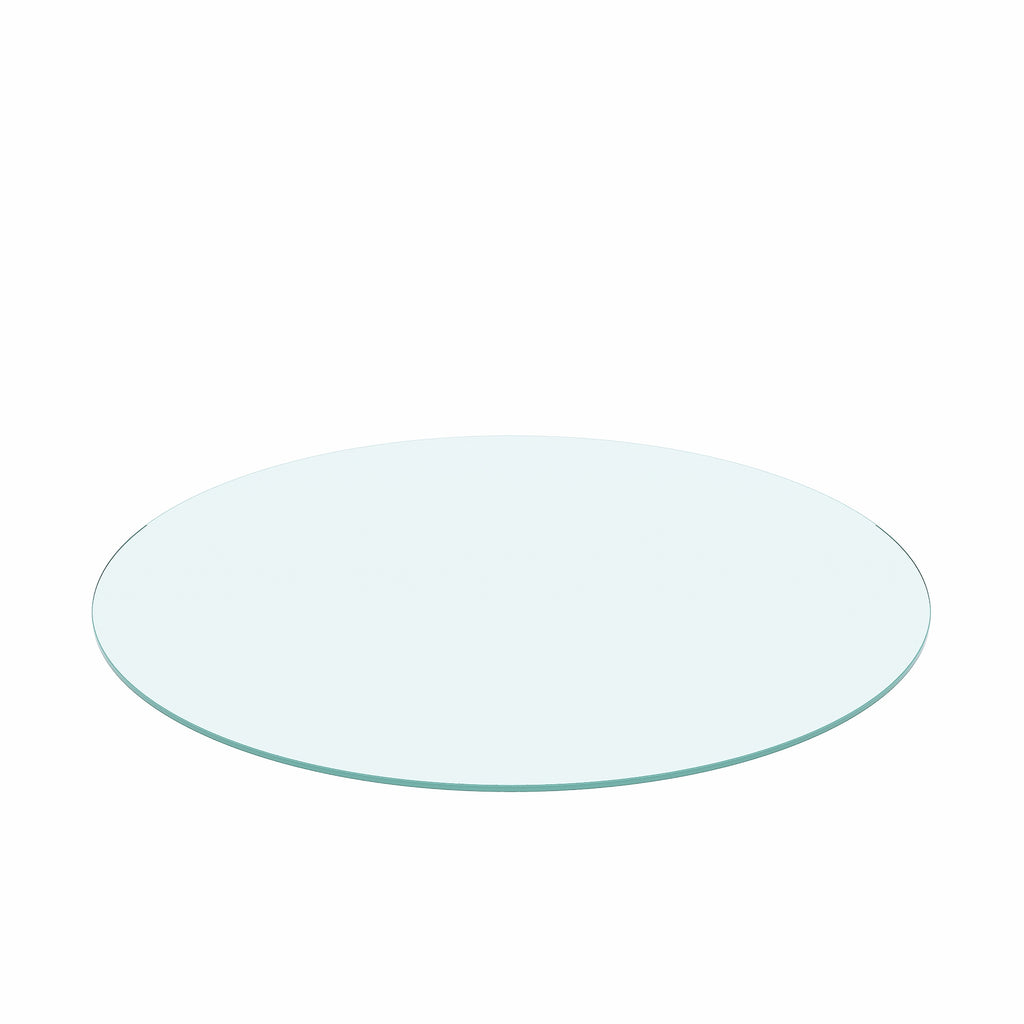 36" Inch Round Tempered Glass Table Top Clear Glass 1/4" Inch Thick Flat Polished Edge