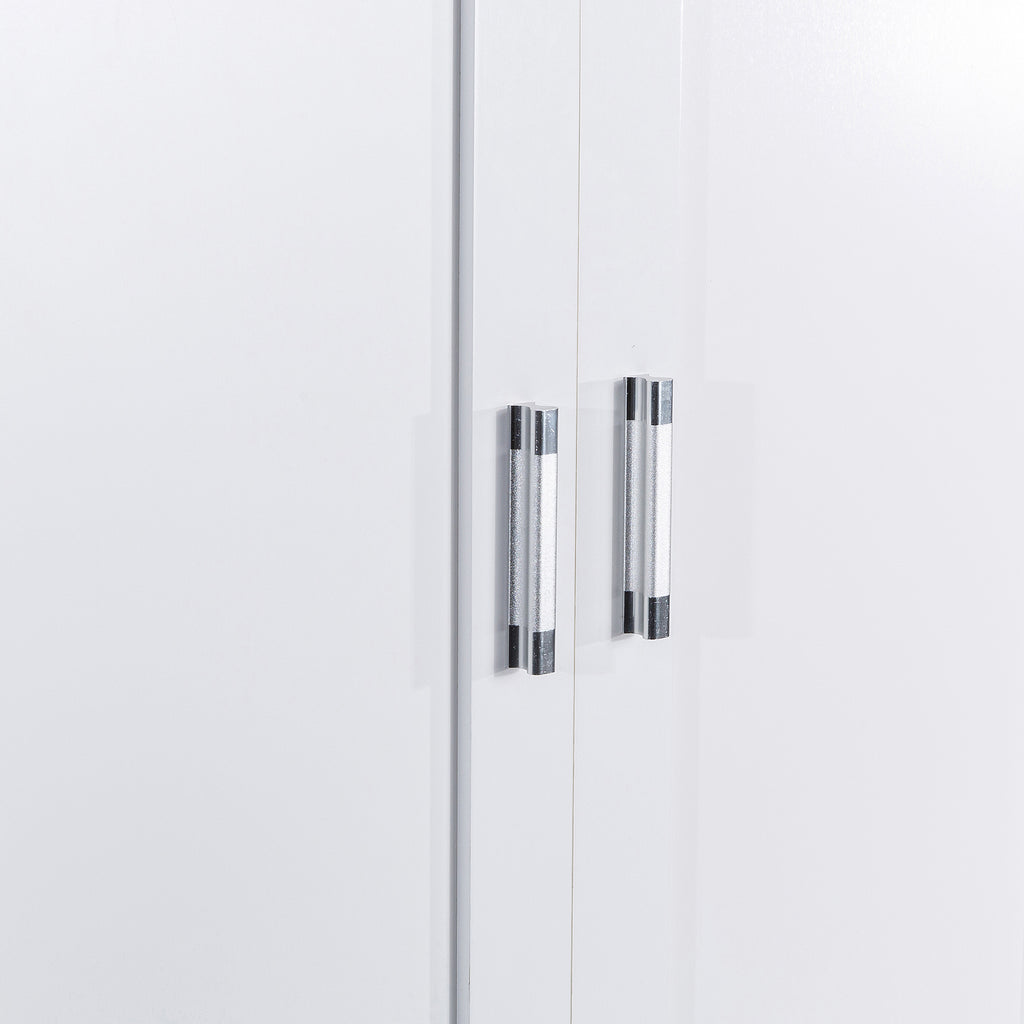 Tall Bathroom Storage Cabinet, Cabinet with Two Doors and Drawers, Adjustable Shelf, MDF Board, White