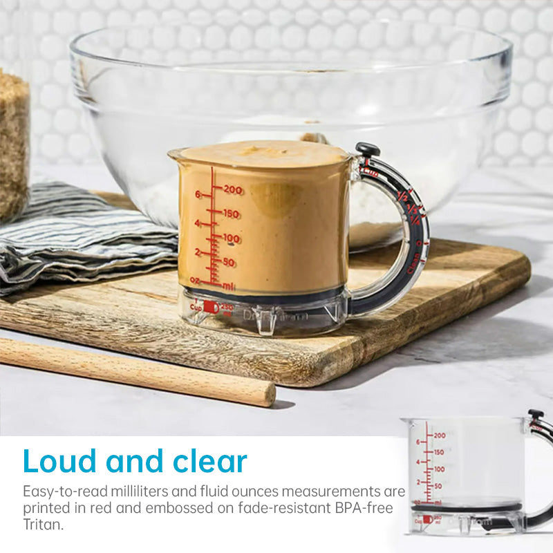 Adjustable Measuring Cube - Kitchen Cooking Cup with Scraper Seal