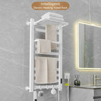 White Electric Heated Towel Rail Smart Electric Towel Rack Bathroom Cloth
