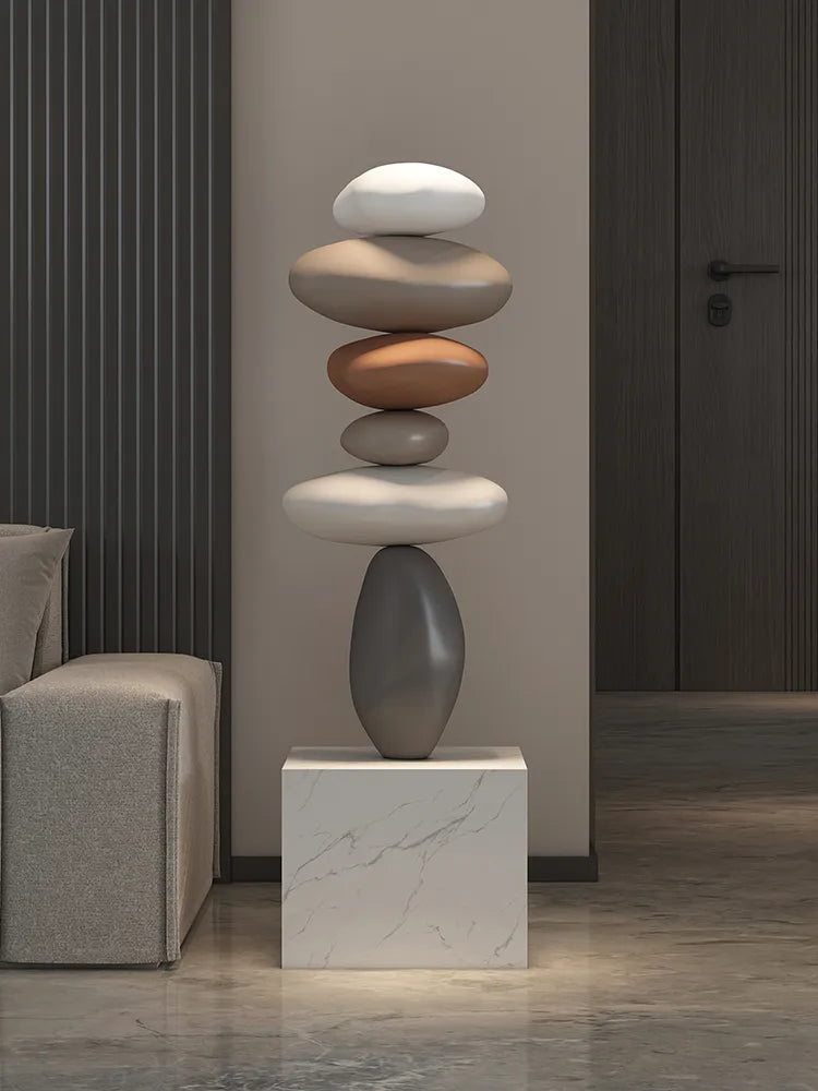 80CM Glowing Stone Creative Home Decor Large Feng Shui Stone Statue