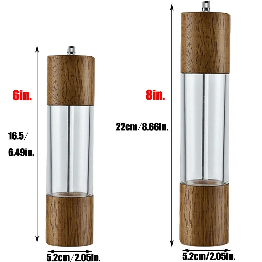 Wooden Pepper Mill Manual Salt Spice Grinder With Adjustable Ceramic Core