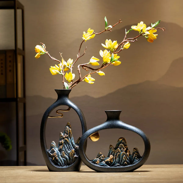 Creativity Japanese style wealth vase office Living room desktop decoration