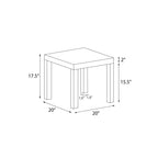 Parsons End Table, White\Black Oak\Canyon Walnut mesa  table side