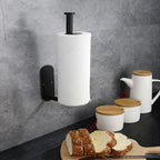 Toilet Towel Paper Holder Adhesive Black Silver Kitchen Roll Paper Stand