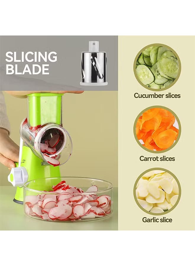 Rotary Vegetable Grater & Cutter – Multi-Function, 0.64kg | مبشرة وقطّاعة خضروات دوّارة متعددة الوظائف – الوزن 0.64 كجم